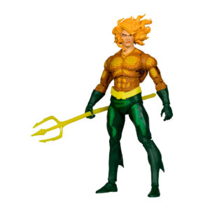 Figura Aquaman DC Multiverse Justice League Task Force. Tridente dorado, escala 17 cm y diseño retro.