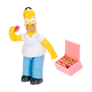 Figura de Homero Simpson de Jakks Pacific. Incluye accesorios temáticos y múltiples articulaciones