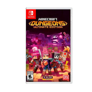 Minecraft Dungeons Ultimate Edition Switch. Incluye 6 expansiones, hero pack y cross-play.