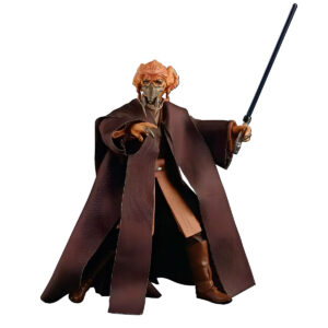 Figura Plo Koon Star Wars The Black Series. Incluye sable de luz, manos intercambiables y base. Escala 15 cm articulada. Envío ya.