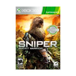 Sniper Ghost Warrior para Xbox 360. Juego físico de francotirador con balística realista. Modo campaña y multijugador.