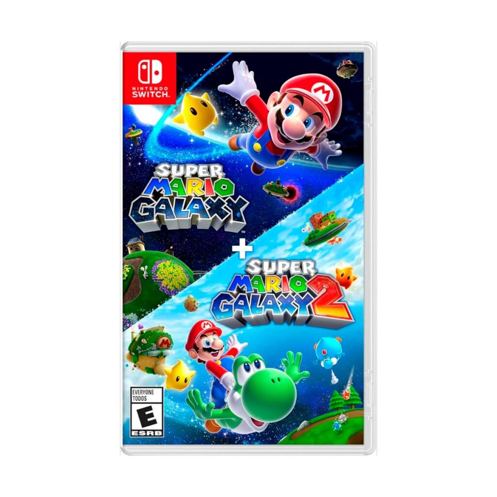 Dos juegos clásicos en un cartucho: Super Mario Galaxy 1 y 2 para Nintendo Switch. Aventura espacial con gráficos HD.