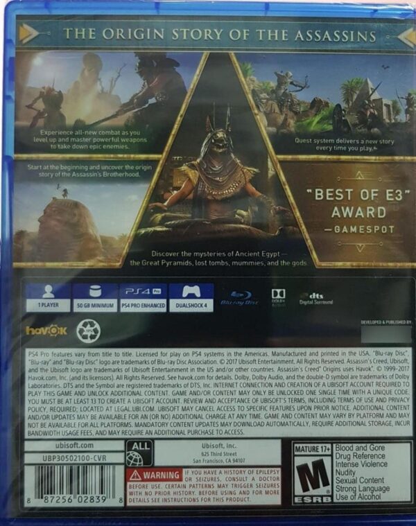 Assassin's Creed Origins PS4 | Juego Físico Egipto Antiguo | Mundo Abierto