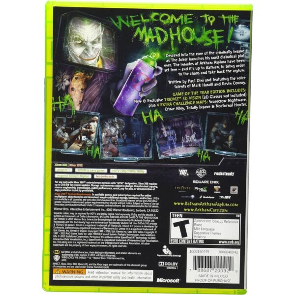 68321015 Batman: Arkham Asylum Gy - Xbox 360