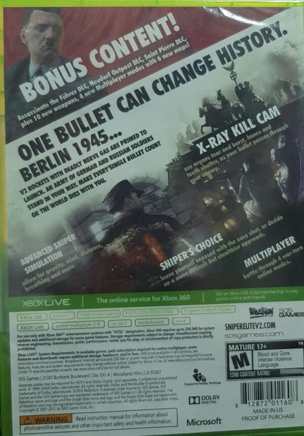 Sniper Elite 2 Silver Ed - Xbox 360