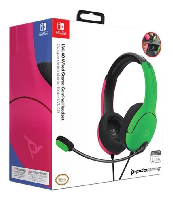 Lvl40 Stereo Headset Gaming Pdp Alambrico Verde/rosa Switch