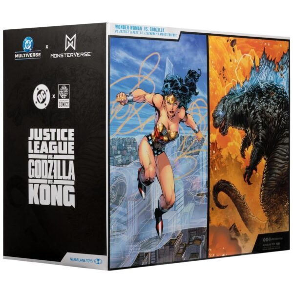 Pack Figuras Coleccionables Wonder Woman vs Atomic Blast Godzilla | DC MonsterVerse 2